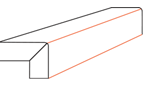An abstract orange shape resembling a stylized arrow points right on a black background, creating a dynamic visual contrast.