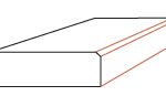 A dark, rectangular box with orange outlines highlighting its top edges, floating against a plain, white background. No text is present.